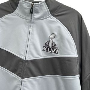 REEBOK TEAM APPAREL SUPER BOWL XLVI (46) 2-TONE GRAY ZIP UP JACKET